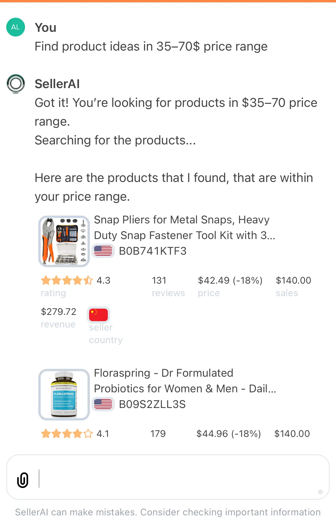 Find products by price range
