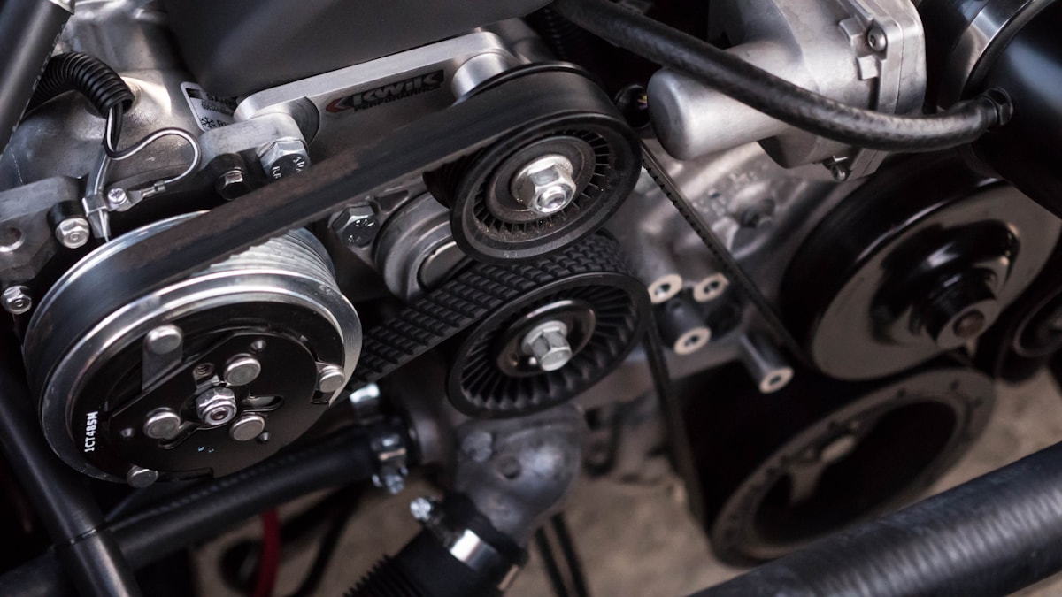 Auto parts in an automotive service workshop